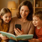 Mutter liest Kindergeschichte vor