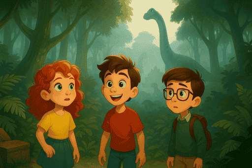 Ankunft Dschungel Kindergeschichte Drei Freunde und der Wecker einer anderen Zeit