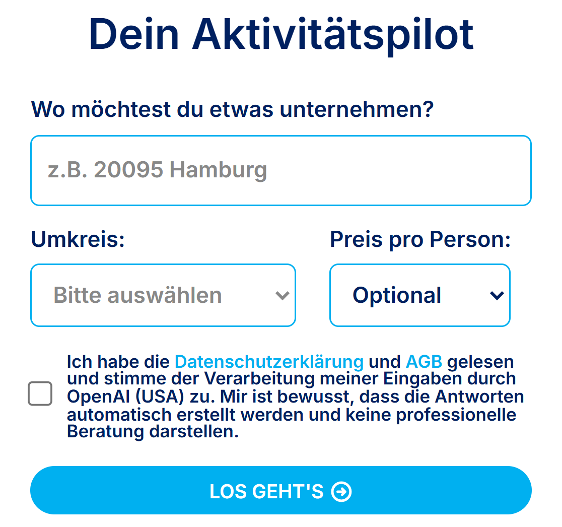 Screenshot Aktivitätspilot