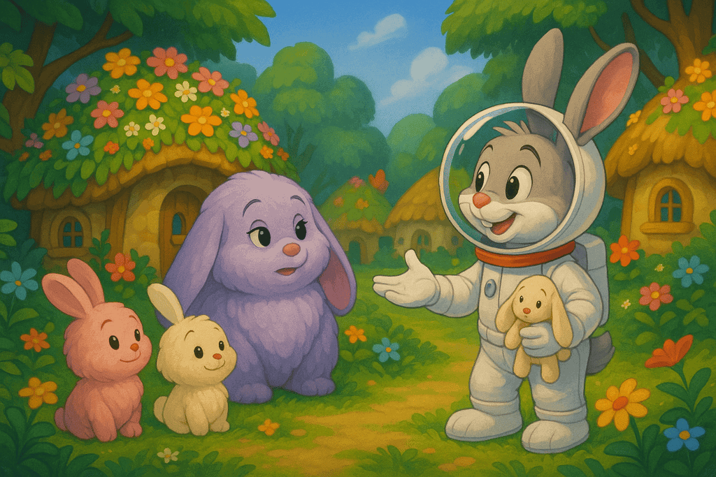 Dorf Kindergeschichte Hoppis Abenteuer auf dem Planeten Floppi