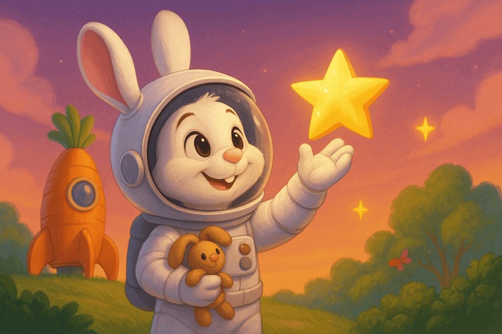 Geschenk Kindergeschichte Hoppis Abenteuer auf dem Planeten Floppi