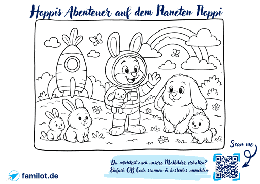 Malbild Thumbnail Hoppis Abenteuer auf dem Planeten Floppi