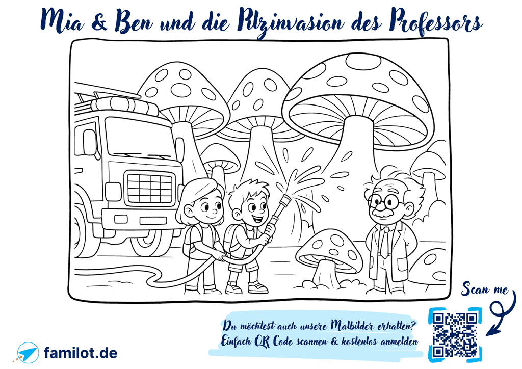 Thumbnail Malbild Mia & Ben und die Pilzinvasion des Professors