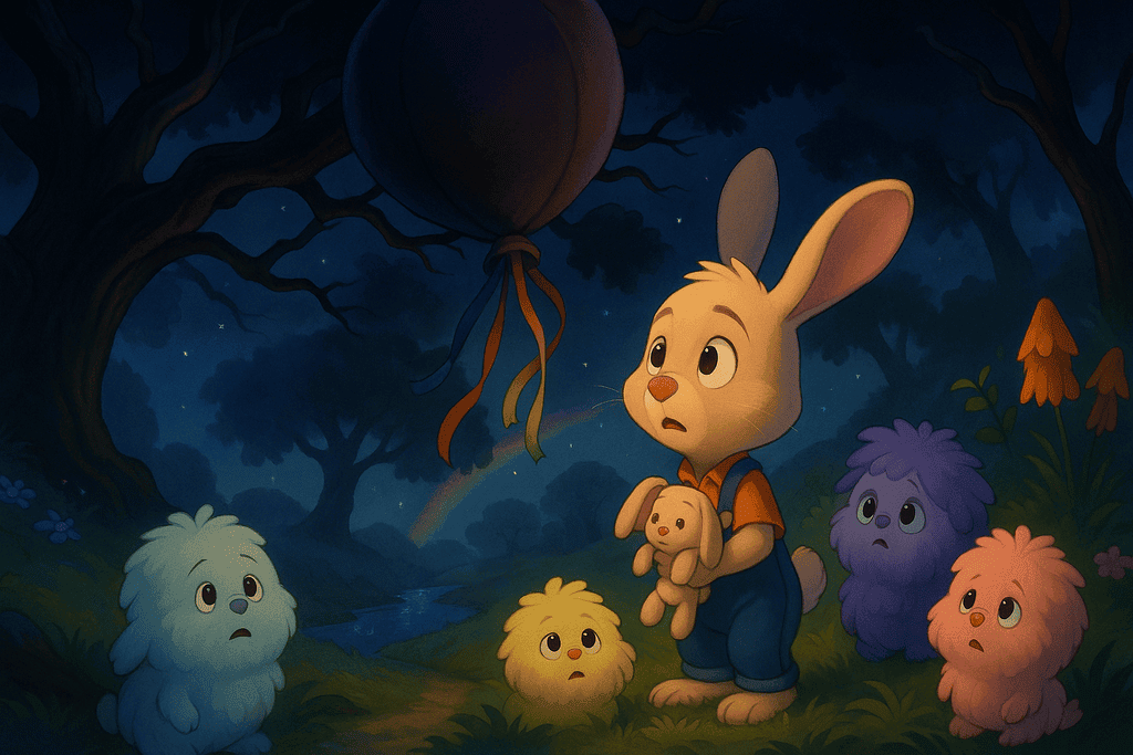 Schatten Ballon  Kindergeschichte Hoppis Abenteuer auf dem Planeten Floppi