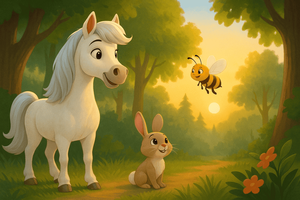 Treffen Kindergeschichte Biene Das Abenteur von Sternchen und den Bergfreunden