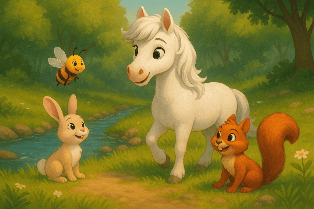 Treffen Eichhörnchen Kindergeschichte Das Abenteur von Sternchen und den Bergfreunden