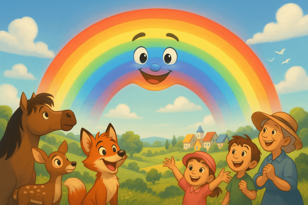 Ende Kindergeschichte Der Regenbogen, der seine Farben verlor