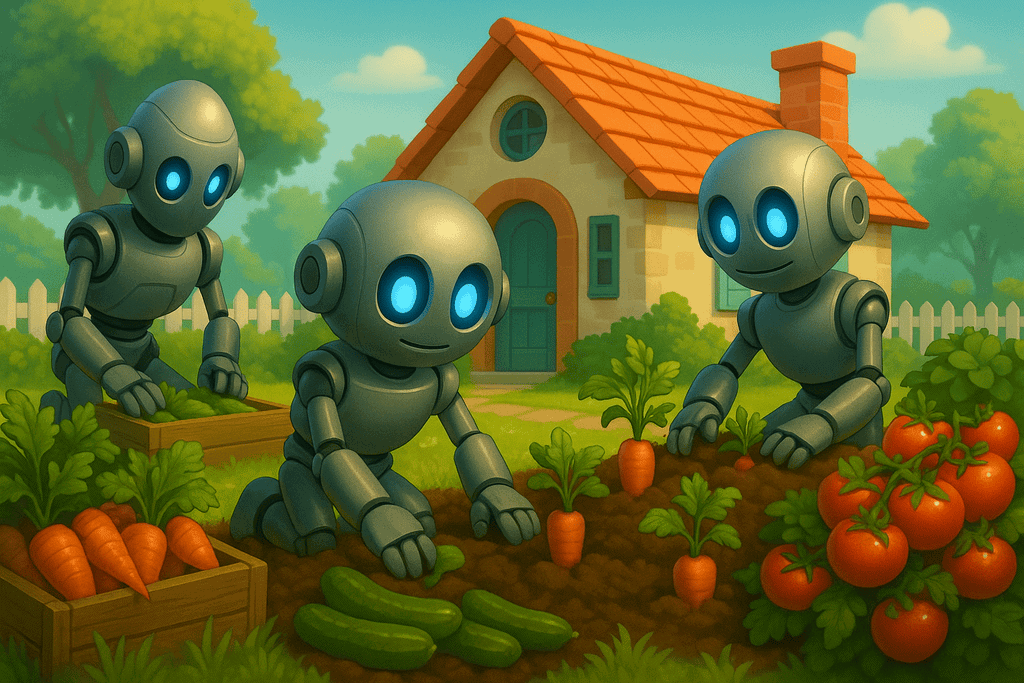 Gartenanlage Kindergeschichte Robo Riki entdeckt sein Herz