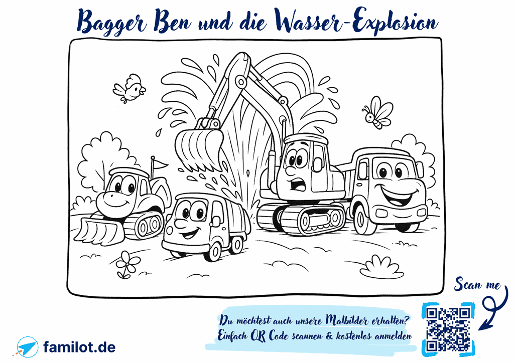 Malbild Thumbnail Bagger Ben und die Wasserexplosion