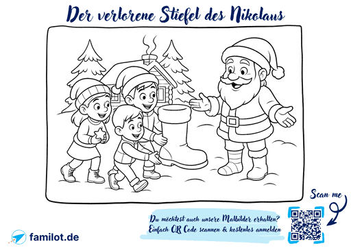 Malbild Thumbnail Der verlorene Stiefel des Nikolaus