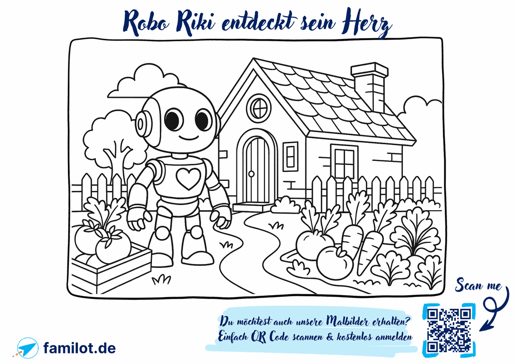Malbild Thumbnail Robo Riki entdeckt sein Herz