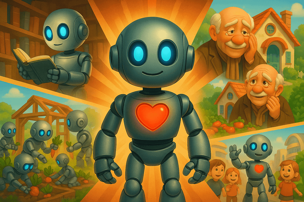 Titelbild Kindergeschichte Robo Riki entdeckt sein Herz