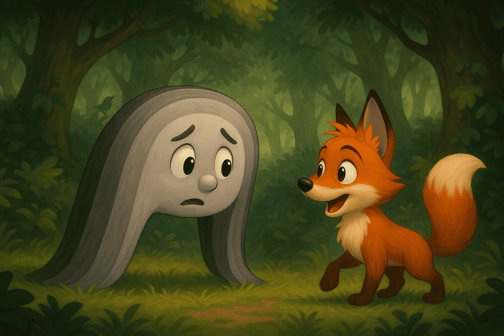 Treffen Fuchs Kindergeschichte Der Regenbogen, der seine Farben verlor