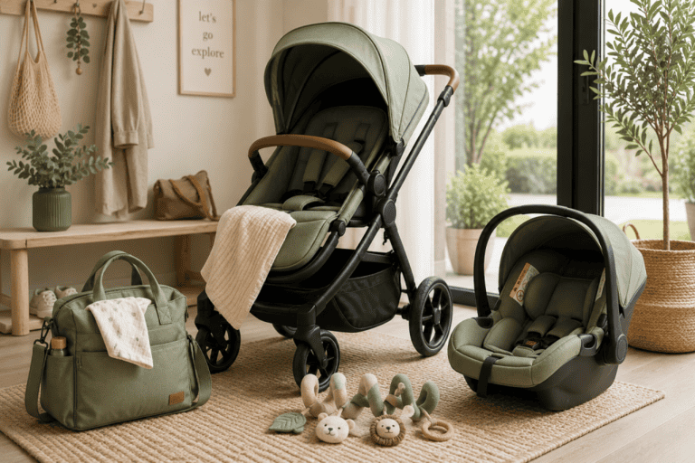Familot Kinderwagen, Autositz und Tasche für Erstausstattung Mobilität.